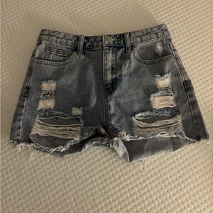 Cute light blue ripped jean shorts